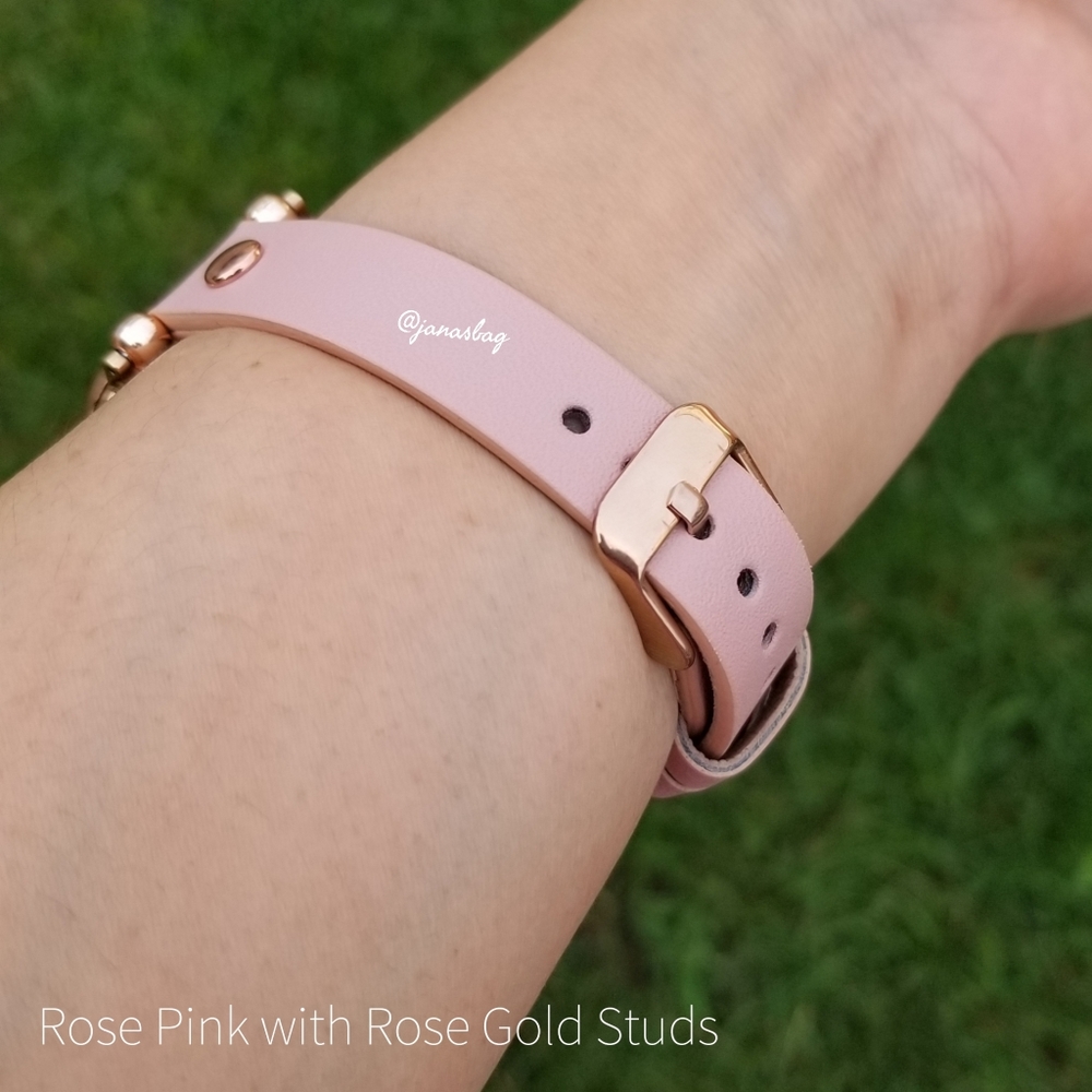 Premium Genuine Leather Apple Watch Band Pink - Picture 4 of 9